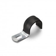 Cкоба металлическая однолапковая с полимерным покрытием
