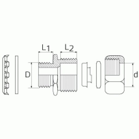 КВТ Муфта ВМ 20 вводная для подсоединения металлорукава 61370 KVT КВТ Муфта ВМ 20 вводная для подсоединения металлорукава 61370 KVT