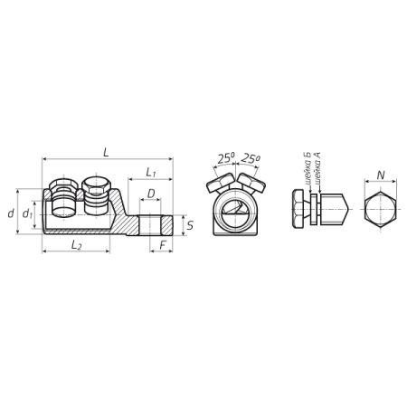 КВТ Наконечник болтовой 2НБЕ-150/240 (мин партия 5 шт.) 65809 KVT КВТ Наконечник болтовой 2НБЕ-150/240 (мин партия 5 шт.) 65809 KVT