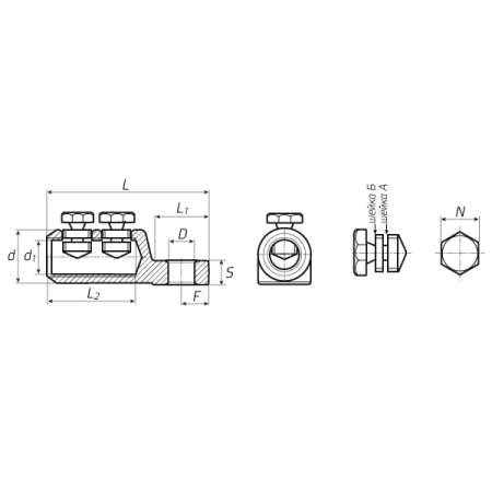 КВТ Наконечник болтовой 2НБП-150/240 (мин партия 5 шт.) 67045 KVT КВТ Наконечник болтовой 2НБП-150/240 (мин партия 5 шт.) 67045 KVT